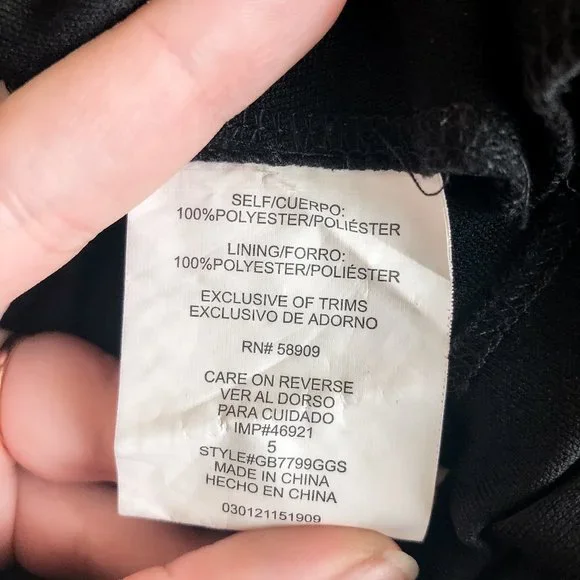 Gianni Bini Black Sequin Hi-Low Cocktail Dress | Long Sleeve | Size 5 - Picture 9 of 10